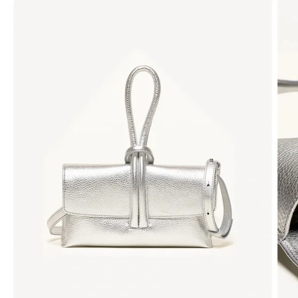 M Gemi Francesca Silver Leather Clutch - Picture 2 of 7